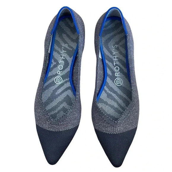 Rothy’s Twilight Metallic Captoe Points Flat Shoes Size 9.5 - Picture 8 of 11